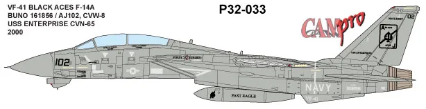 CAM Decals CAM PRO P32-033 obtisky 1/32 F-14A VF-41