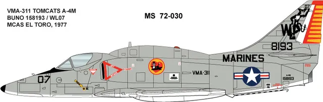 CAM Decals MILSPEC MS 72-030 obtisky 1/72 A-4M Skyhawk