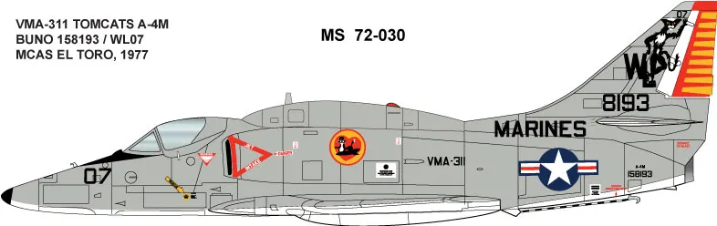 CAM Decals MILSPEC MS 72-030 obtisky 1/72 A-4M Skyhawk