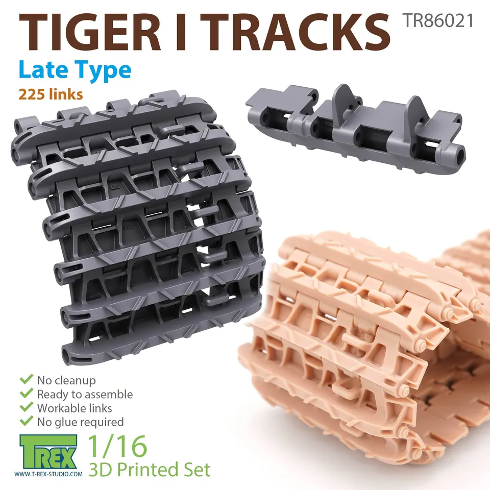 T-Rex Studio TR86021 pásy Tiger I late 1/16 3D doplněk