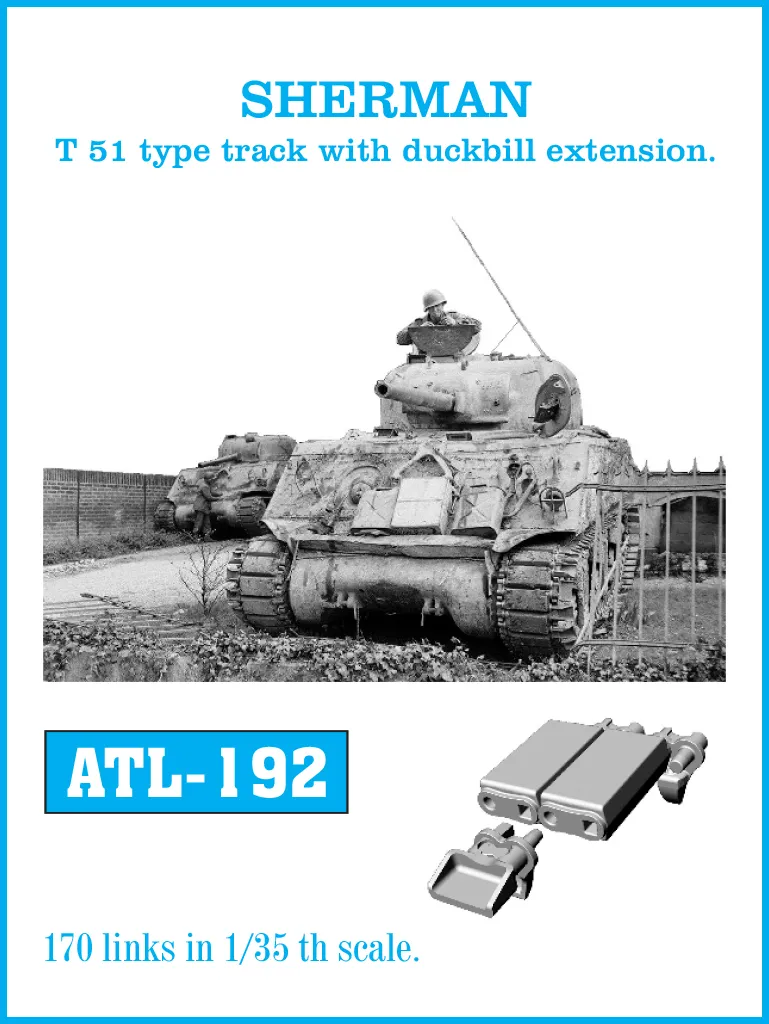 Friulmodel ATL-192 Sherman T-51 kovové pásy 1/35 duckbill