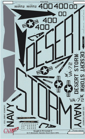 CAM Decals CAM PRO P32-002 obtisky 1/32 A-7E Corsair II VA-72