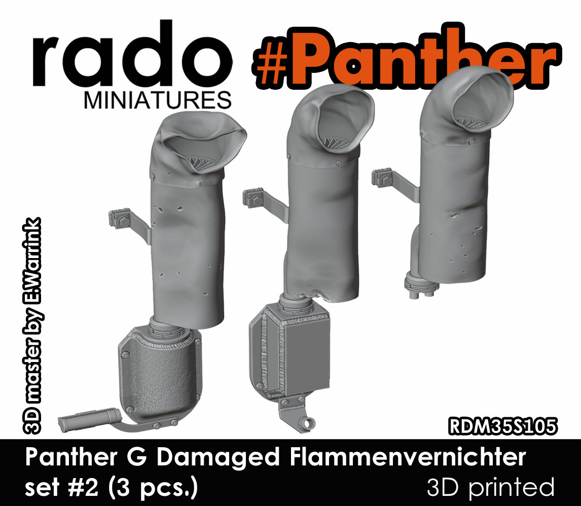 Rado Miniatures 35S105 výfuky Panther 1/35 poškozené