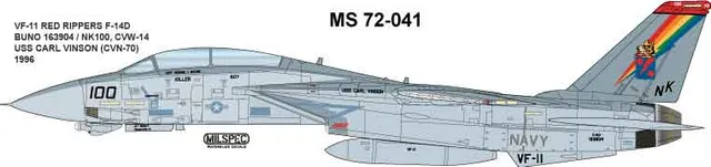 CAM Decals Milspec MS 72-041 obtisky 1/72 F-14D VF-11