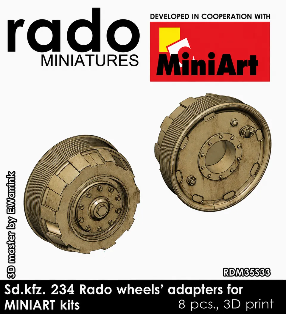 Rado Miniatures RDM35S33 adaptéry kol 1/35 pro Miniart 8 ks