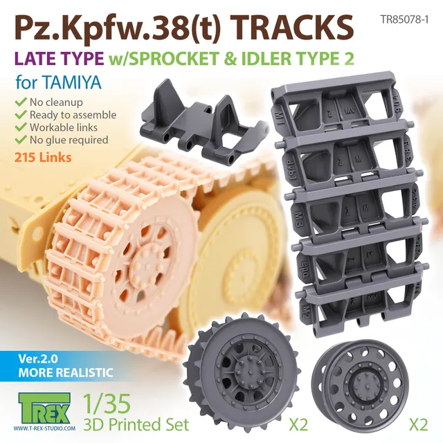 T-Rex Studio TR35078-1 pásy Pz 38(t) 1/35 Tamiya
