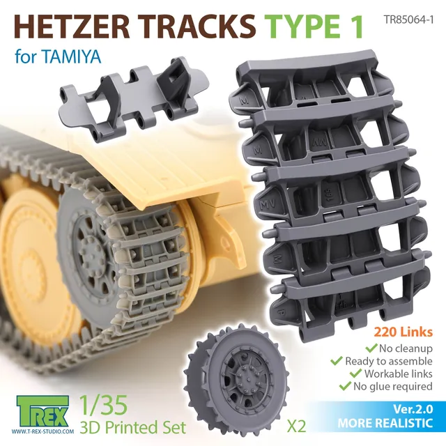 T-Rex Studio TR85064-1 pásy 1/35 Hetzer Type 1 Tamiya