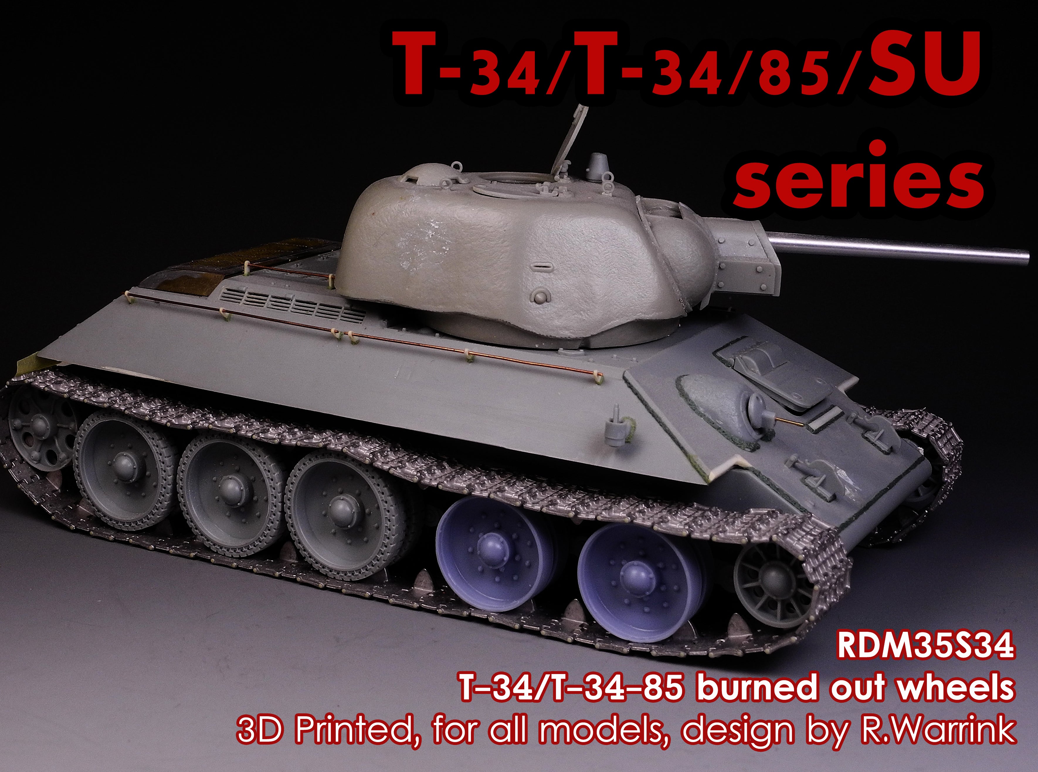 Rado Miniatures RDM35S34 spálená kola T-34 1/35 10 ks