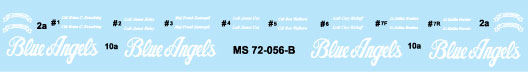 CAM Decals MILSPEC MS 72-056 obtisky 1/72 F/A-18 Blue Angels