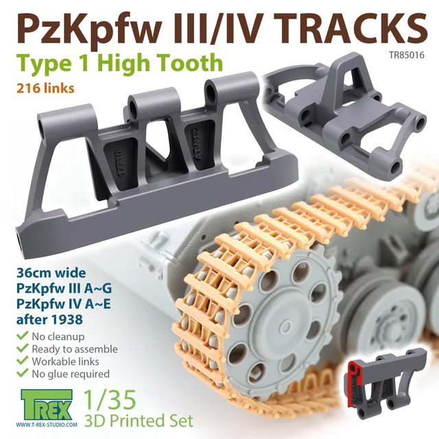 T-Rex Studio TR85016 PzKpfw III/IV Tracks Type 1 pásy 1/35