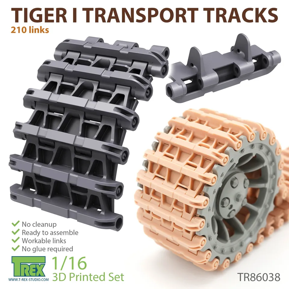 T-Rex Studio TR86038 pásy Tiger I Transport 1/16 3D tisk