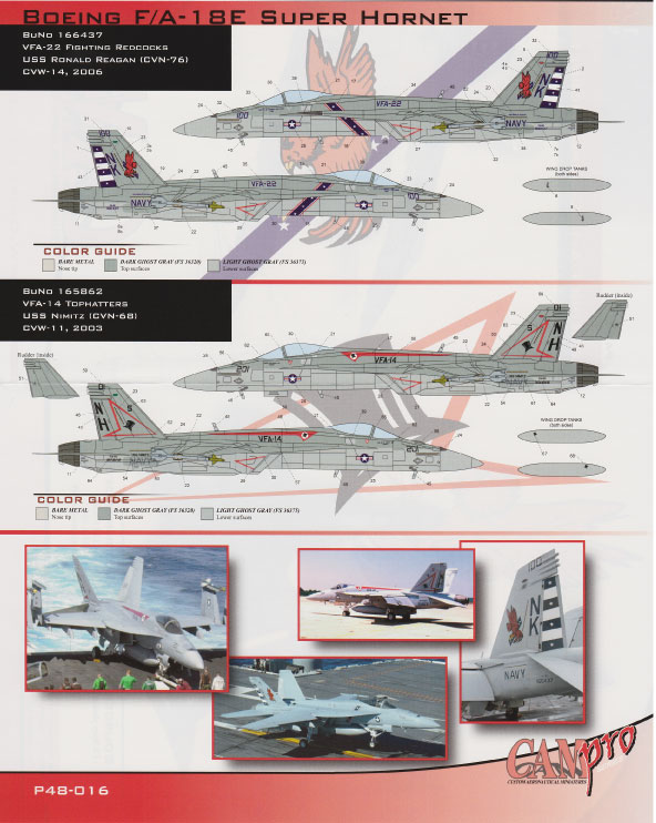 CAM Decals CAM PRO P48-016 decaly 1/48 F/A-18E VFA-14/22