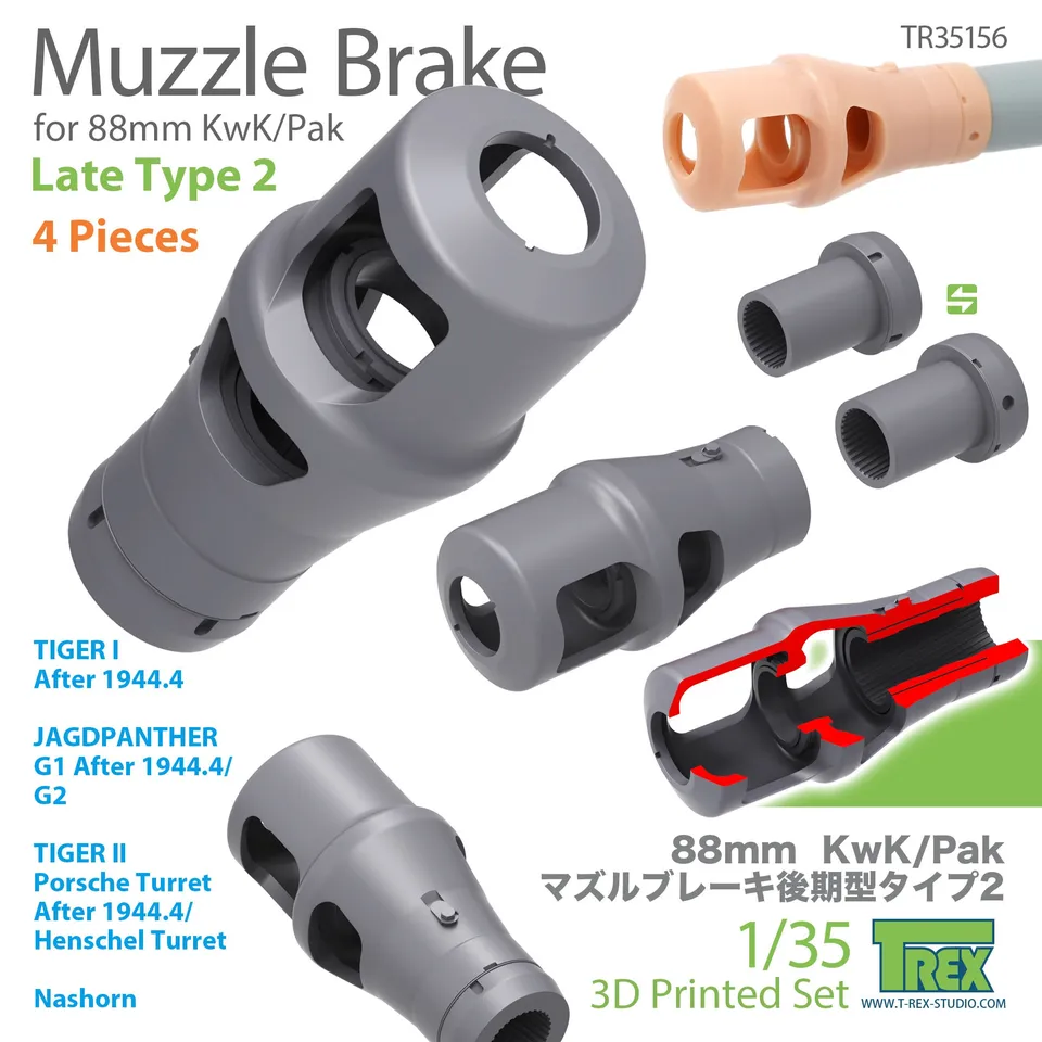 T-Rex Studio TR35156 Muzzle Brake 88mm úsťovka 1/35