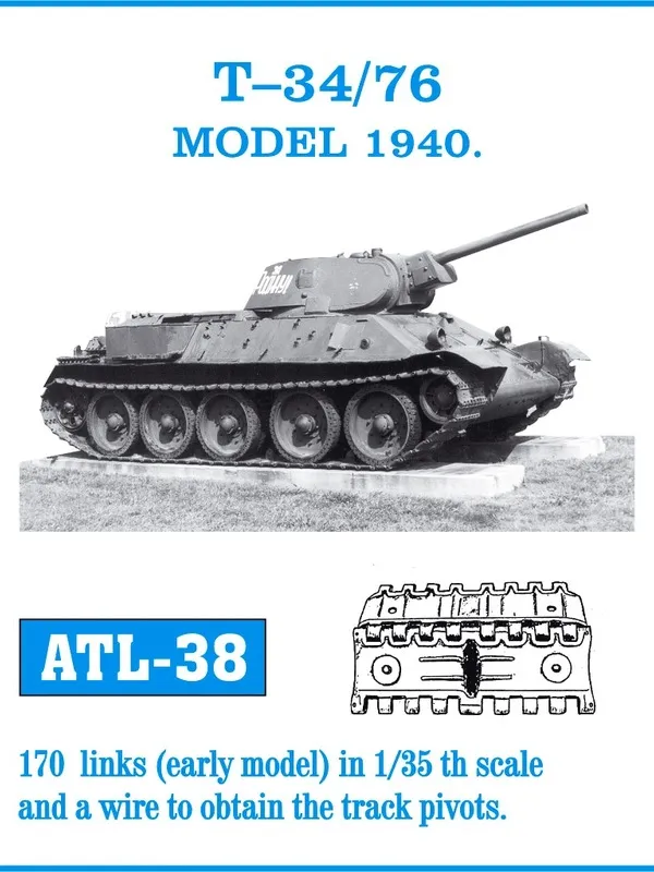 Friulmodel ATL-038 T-34/76 Model 1940 kovové pásy 1/35