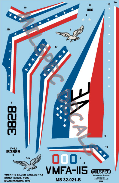 CAM Decals MILSPEC MS 32-021 obtisky 1/32 F-4S Phantom bicentennial