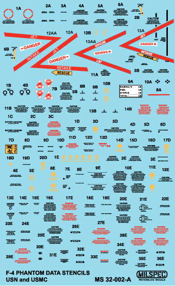 CAM Decals MILSPEC MS 32-003 obtisky 1/32 F-4B VF-84