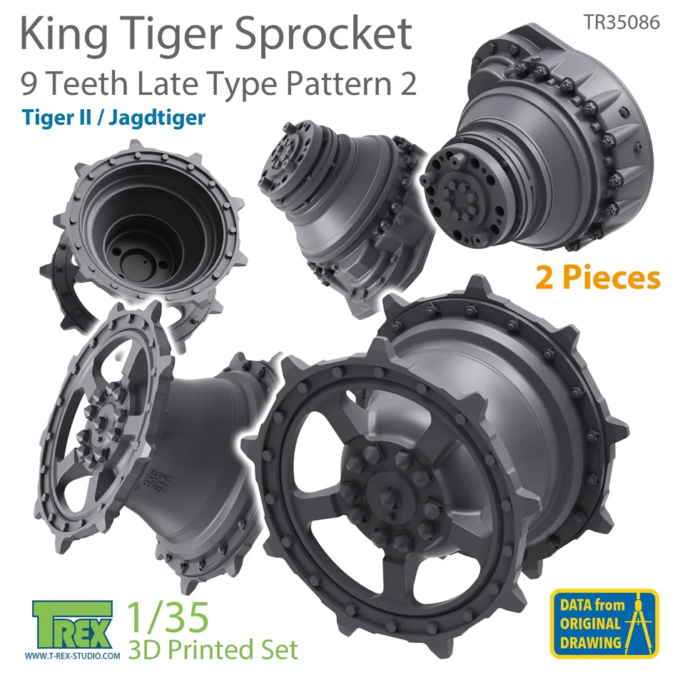 T-Rex Studio KingTiger hnací kola 1/35 9zubá pozdní 2 ks