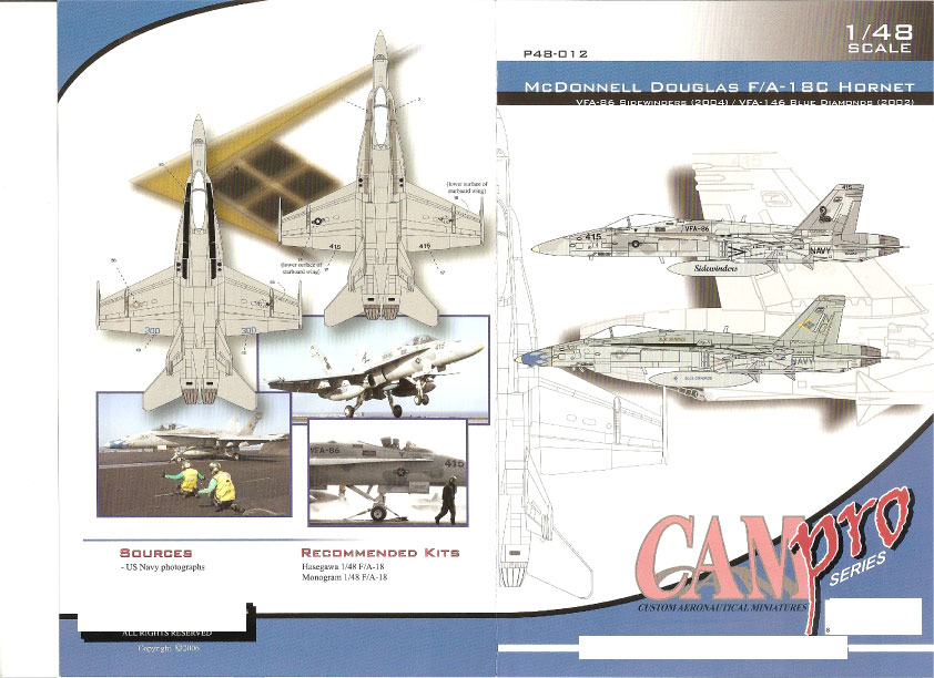 CAM Decals CAM PRO P48-012 obtisky 1/48 F/A-18C Hornet VFA-86