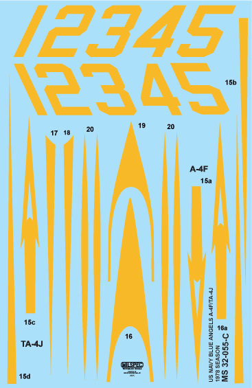 CAM Decals MILSPEC MS 32-055 obtisky 1/32 A-4F Blue Angels