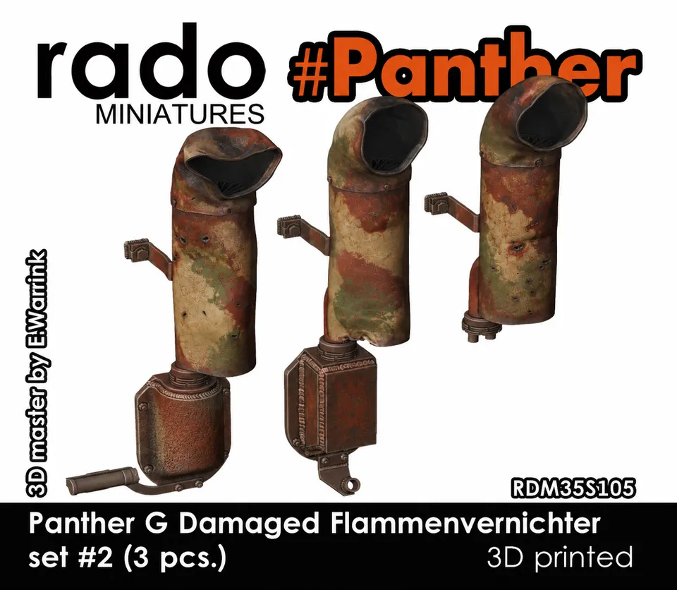 Rado Miniatures 35S105 výfuky Panther 1/35 poškozené