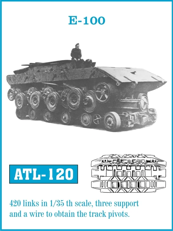 Friulmodel ATL-120 E-100 kovové pásy 1/35 420 článků