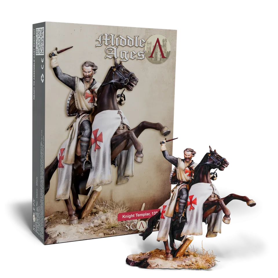 Scale75 Knight Templar 13th Century figurka nenabarvená