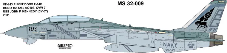 CAM Decals MILSPEC MS 32-009 obtisky 1/32 F-14B VF-143