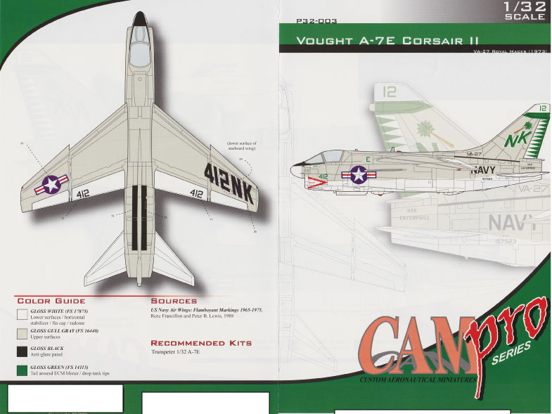 CAM Decals CAM Pro P32-003 obtisky 1/32 A-7E Corsair II VA-27