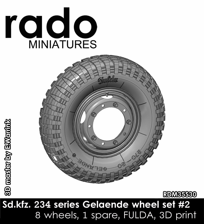 Rado Miniatures RDM35S30 sada kol 1/35 Sd.Kfz.234 Fulda 9 ks