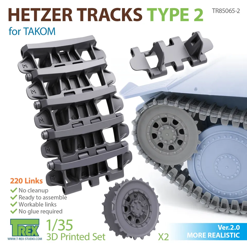 T-Rex Studio TR85065-2 pásy Hetzer 1/35 pro Takom v2