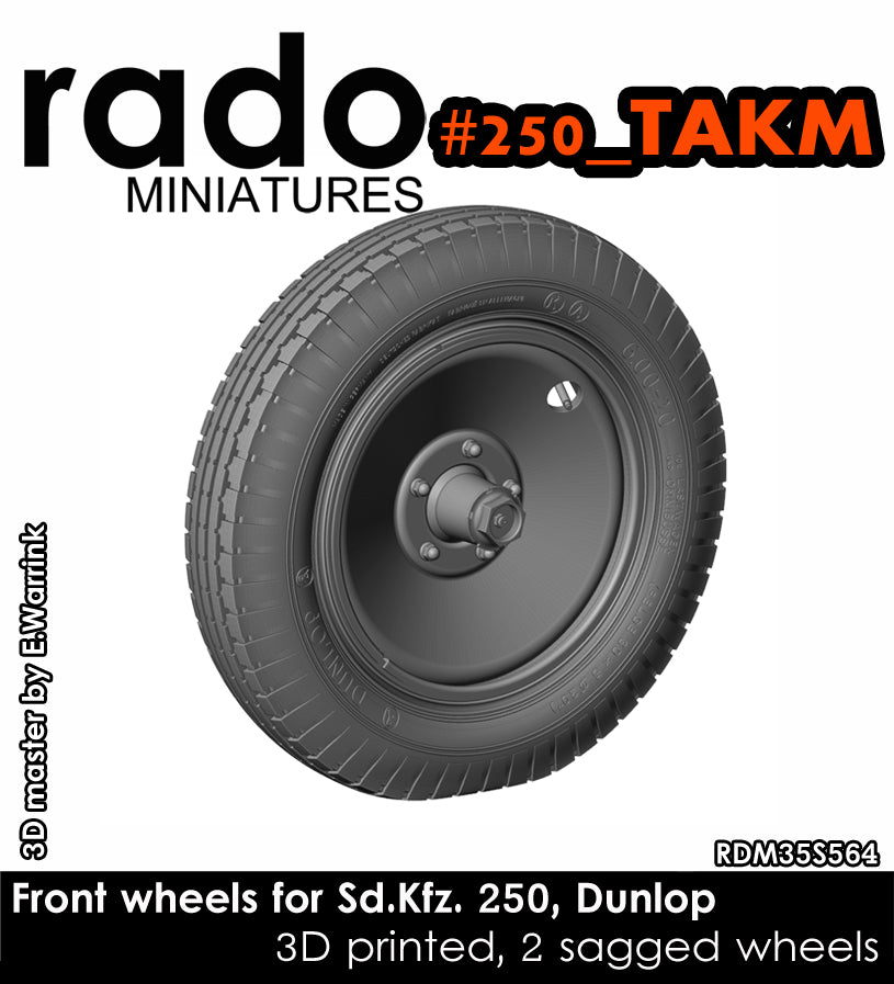 Rado Miniatures RDM35S64 přední kola 1/35 Sd.Kfz.250 Dunlop