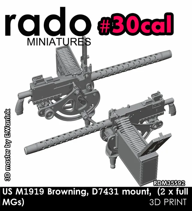 Rado Miniatures 35S92 Browning M1919 kulomety 1/35 2 kusy