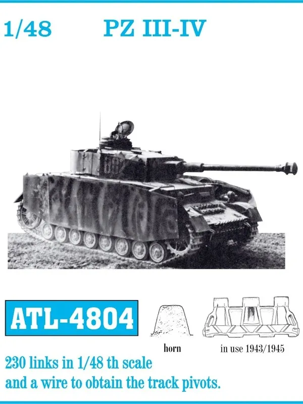 Friulmodel ATL-4804 Pz III-IV kovové pásy 1/48