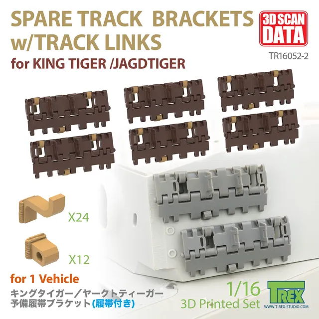 T-Rex Studio TR16052-2 držáky pásů King Tiger 1/16 s články