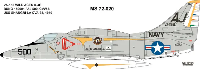CAM Decals Milspec MS 72-020 obtisky 1/72 A-4E VA-152