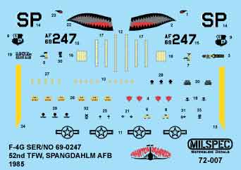 CAM Decals MILSPEC MS 72-007 obtisky 1/72 F-4G