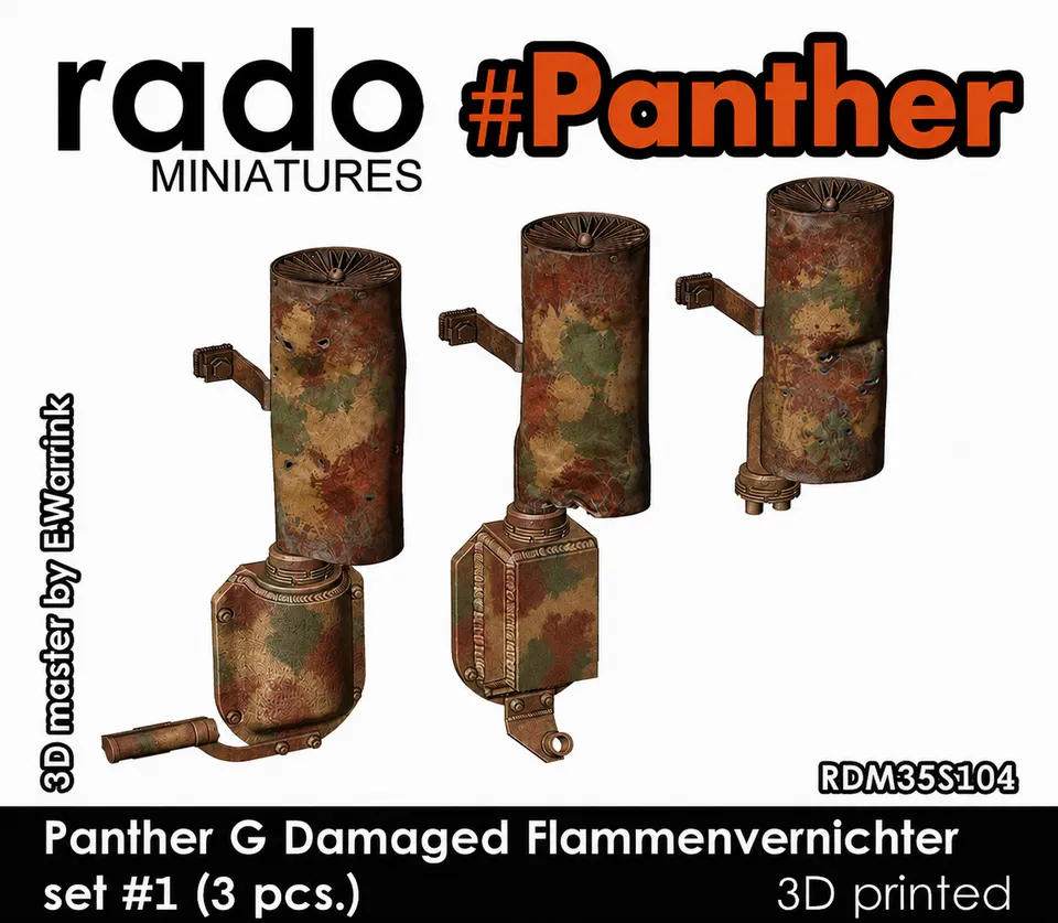 Rado Miniatures 35S104 Panther výfuky 1/35 poškozené