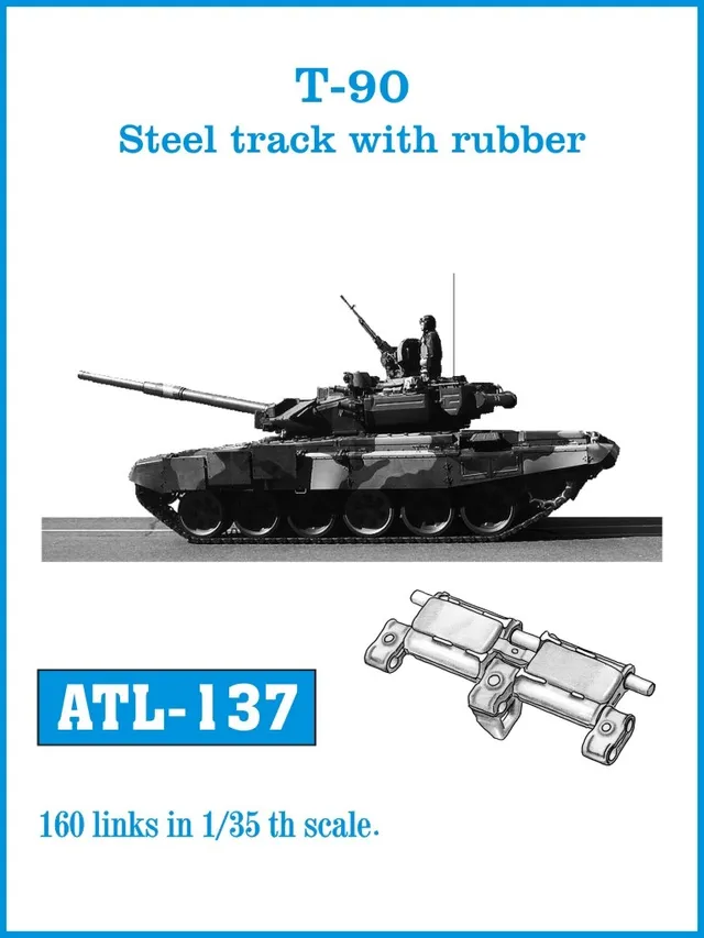 Friulmodel ATL-137 pásy T-90 ocelové s gumou 1/35