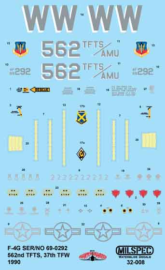 CAM Decals MILSPEC MS 32-008 obtisky 1/32 F-4G