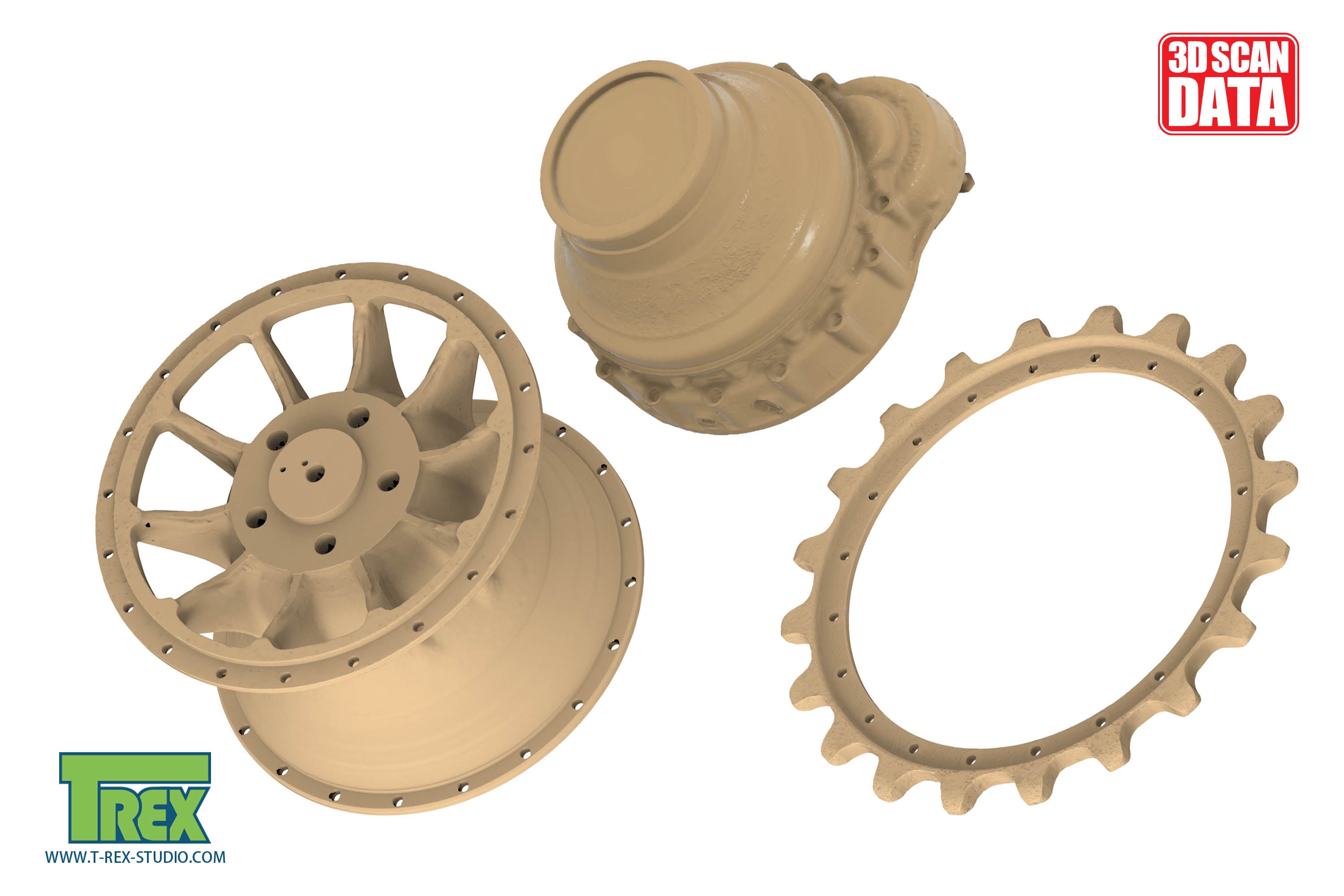 T-Rex Studio Tiger I Early Sprocket Type 3 kola 1/35 3D tisk