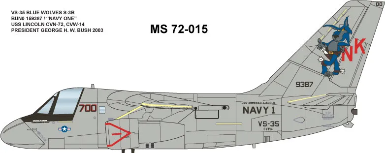 CAM Decals MILSPEC MS 72-015 obtisky 1/72 S-3B Viking VS-35