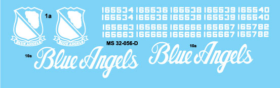 CAM Decals MILSPEC MS 32-056 obtisky 1/32 F/A-18E/F Blue Angels
