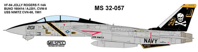 CAM Decals MILSPEC MS 32-057 obtisky 1/32 F-14A VF-84