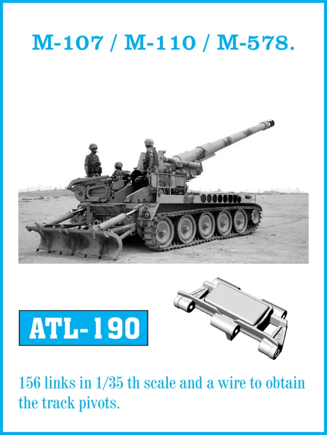 Friulmodel ATL-190 kovové pásy M-107/M-110 1/35 156 ks