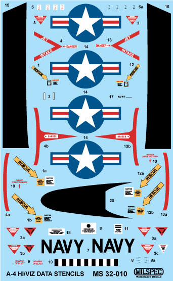 CAM Decals MILSPEC MS 32-006 obtisky 1/32 A-4E VA-192