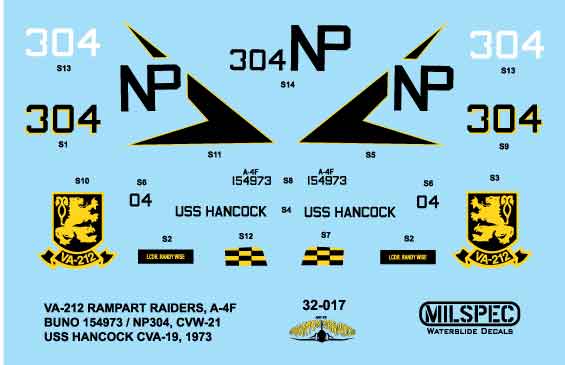 CAM Decals MILSPEC MS 32-017 obtisky 1/32 A-4F