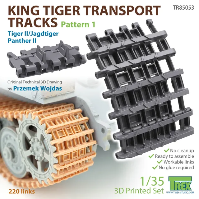 T-Rex Studio TR85053 pásy King Tiger 1/35 transportní