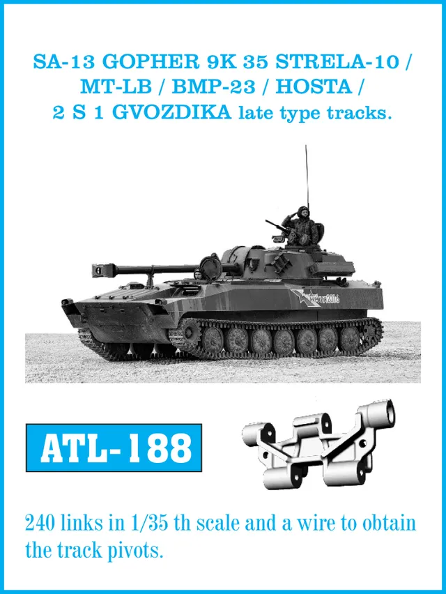 Friulmodel ATL-188 MT-LB kovové pásy 1/35 pozdní 240 článků