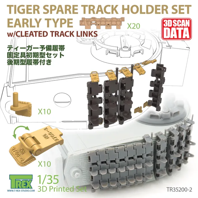 T-Rex Studio TR35200-2 držák pásů 1/35 Tiger I Mid články