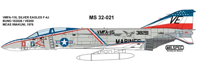 CAM Decals MILSPEC MS 32-021 obtisky 1/32 F-4S Phantom bicentennial